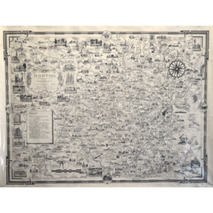 black and white map of Boston, MA