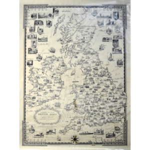 black and white map of the British Isles