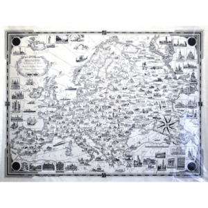 black and white map of Europe