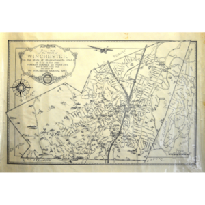 black and white map of Winchester, MA