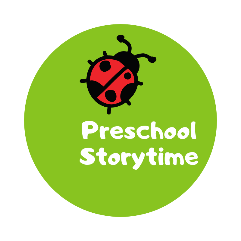 cartoon ladybug and the words Preschool Storytime