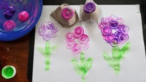 using an egg carton to make a DIY stamp