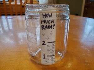 empty jar for measure rainfall
