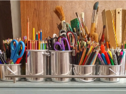 display of various craft materials