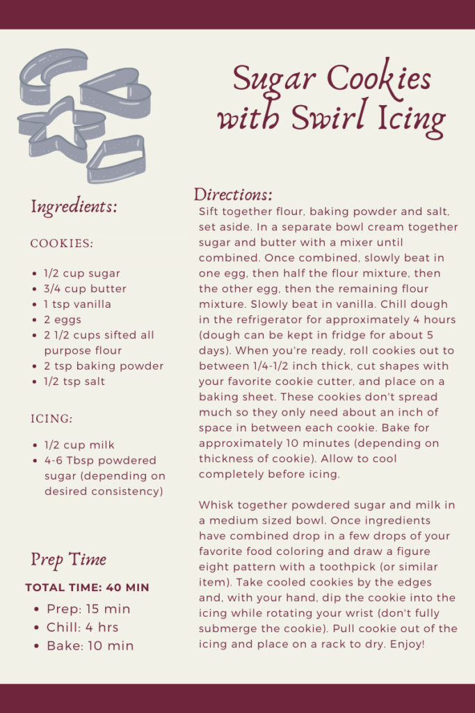 swirl cookie recipe card