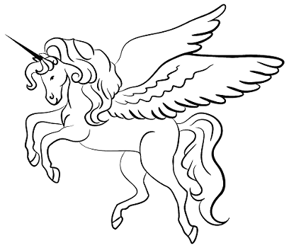 black and white unicorn image