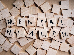 Image of Scrabble game pieces spelling out "Mental Health"