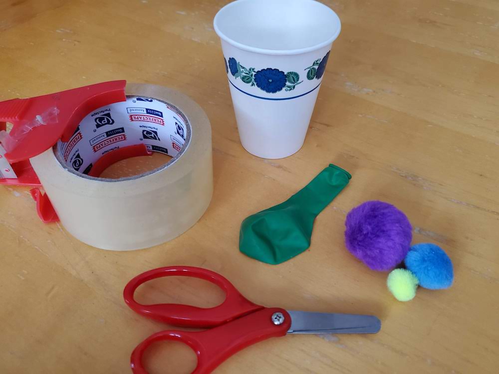 image of materials to be used for balloon STEAM activity