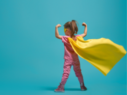 photo of young girl in a cape