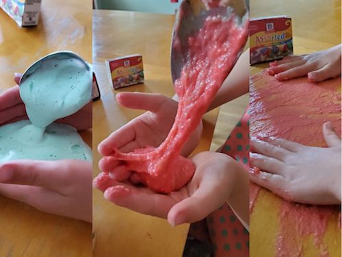 child playing with slime