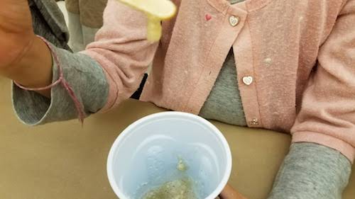 photo of child making slime