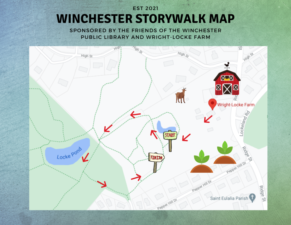 map of storywalk location at wright-locke farm