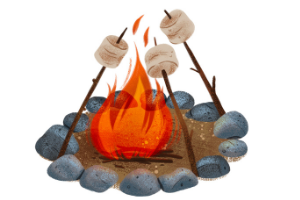 image of campfire drawing