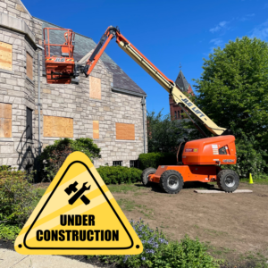 Library under construction. Photo credit Leslie Kennedy.